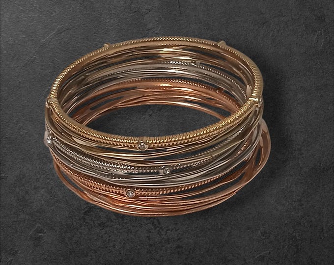 3 tones stackable bangles