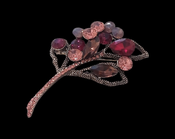 Rubinette bunch rhinestone multicolor combination brooch.