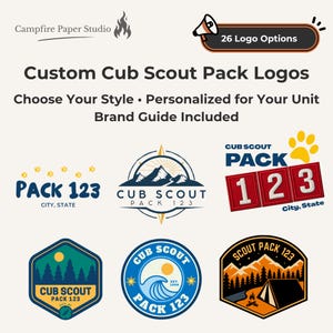 Personalized Cub Scout Pack Logo Design with PNG Files and Brand Guide