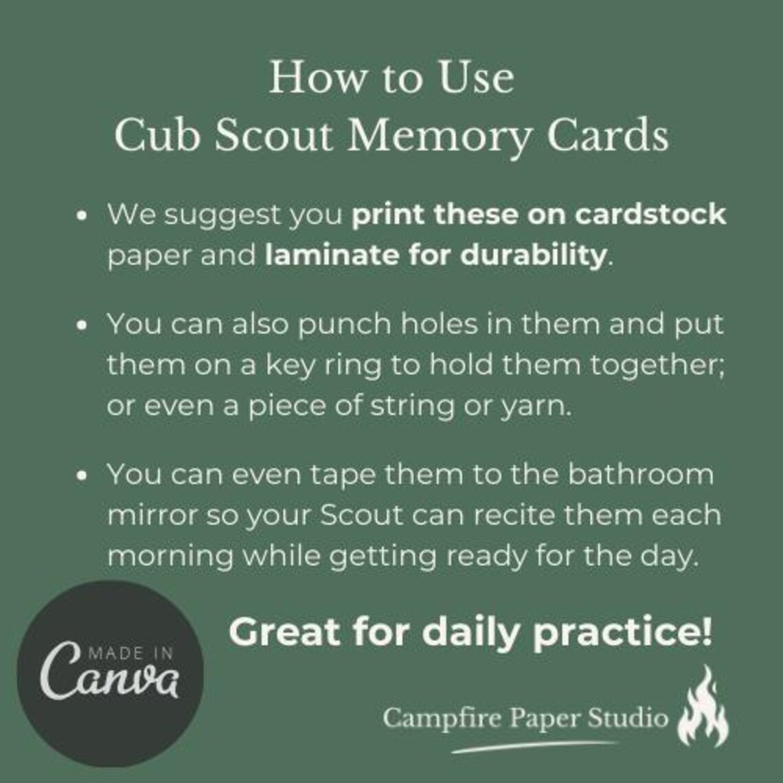 Cub Card Cub Scout Memory Cards | Scout Oath, Law, Motto & Outdoor Code | Bobcat ...