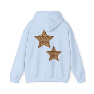 Leopardstjärna-hoodie, Patchwork-hoodie, Estetisk hoodie, Trendig hoodie, Leopardmönster, Leopardmönstrad stjärna, Estetiskt leopardmönster, Hoodie