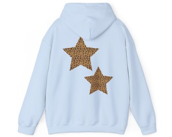 Leopard Star Hoodie, Patchwork Hoodie, Aesthetic Hoodie, Trendy Hoodie, Leopard Print, Leopard Print Star, Aesthetic Leopard Print, Hoodie
