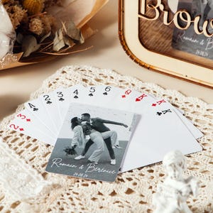 Libro de visitas para bodas, alternativa de álbum de fotos personalizado, naipes personalizados con caja, libro de firmas para bodas, naipes para bodas, regalo personalizado