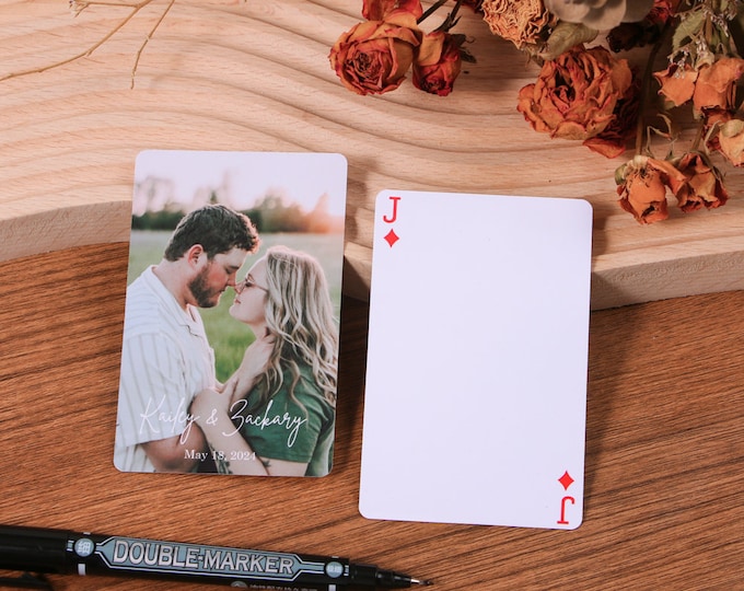 Livre d'or de mariage, Cartes à jouer personnalisées, Cadeau photo unique, Cartes à jouer de mariage, Cartes de jeux de poker de Noël, Cadeau de mariage, Cadeau personnalisé