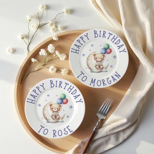 Geburtstagsteller/Glückwunschteller/Geburtstagsgeschenk/Bärteller/Keramikteller/Geburtstagsteller/Geburtstagsteller/Personalisierter Geburtstagsteller/Benutzerdefiniertes Geschenk