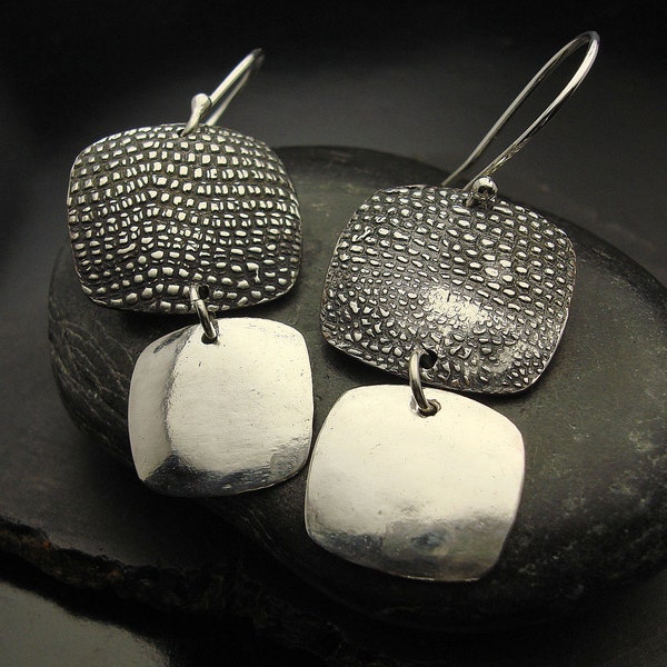 Salt and Pepper - Sterling Silver Earrings