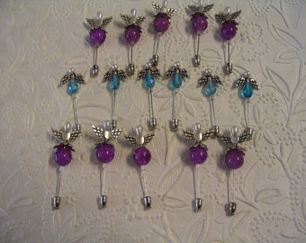 20 Angel Beaded Stick Pins for Jewelry Making Craft Creations Embellishments or Decorati