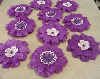 10 Artificial Layered Flowers Scrapbook Embellishment Decorating Craft Supplies