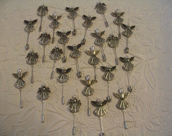 20 Angel Beaded Stick Pins for Jewelry Making Craft Creations Embellishments or Decorati