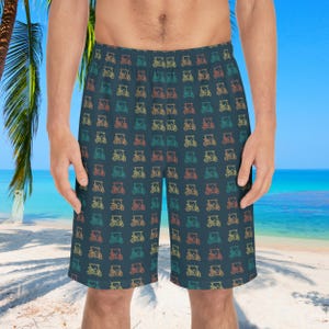 Kleurrijke boardshort voor golfkar heren, zwembroek, badkleding, strandshorts, tropische vakantiekleding