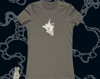 Elegant Goldfish Graphic Tee - Women's Stylized Fish Shirt