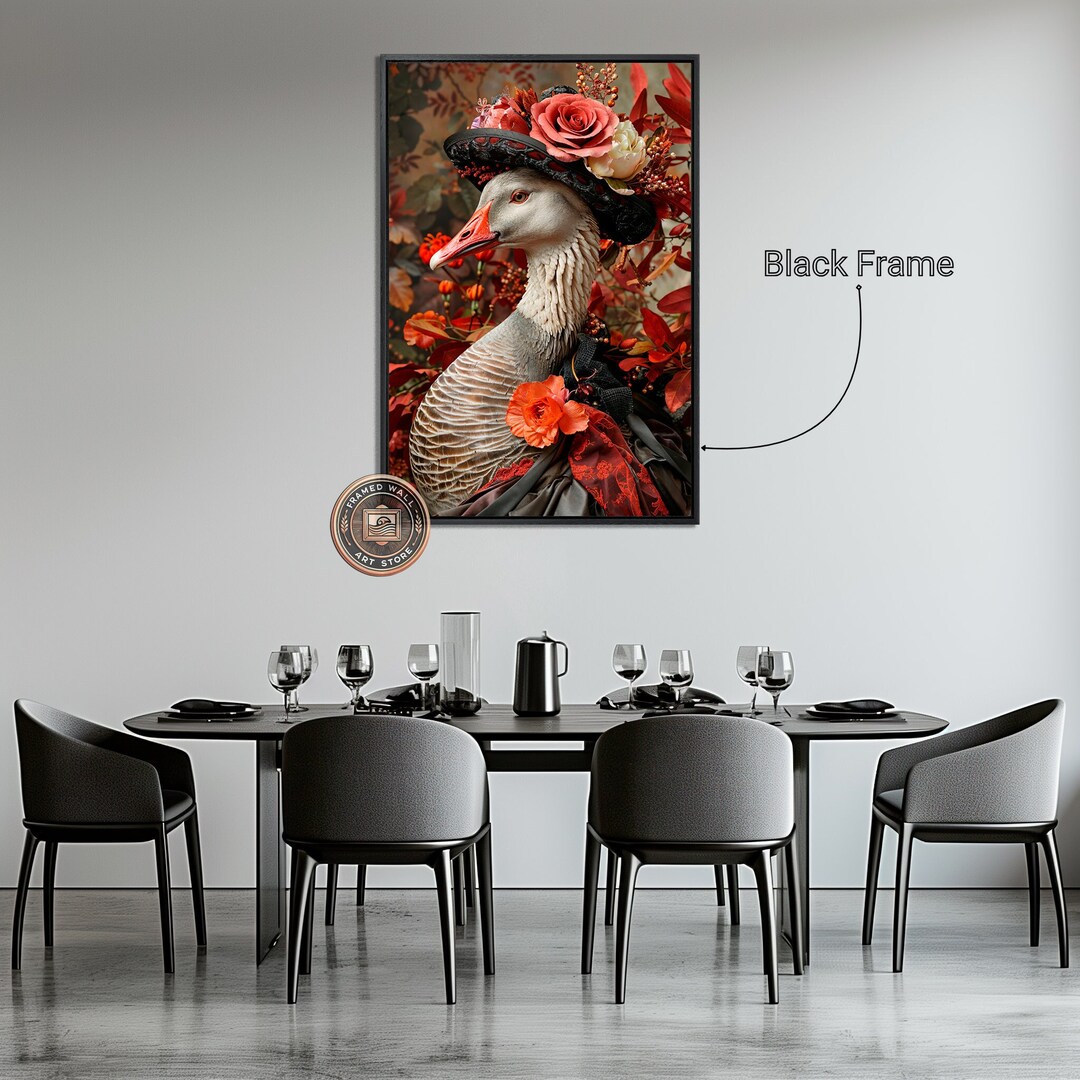 Single Goose Framed Antique Art 12x16 main image 0