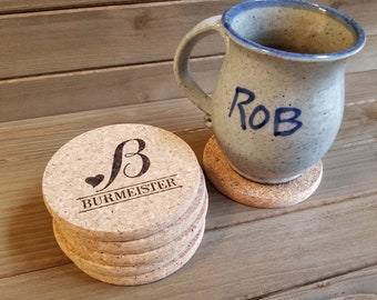 Cork Coasters - Personalized set of 4