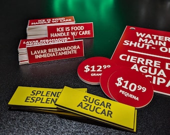 Engraved plastic labels, valve tags, electrical ID and switch plates