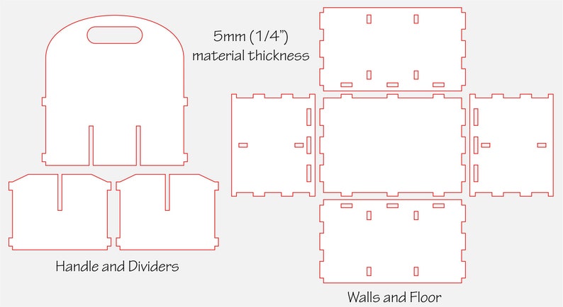 Fichiers numériques pour la découpe laser 6 paquets de caddy à boissons 5mm 1/4 bois image 2