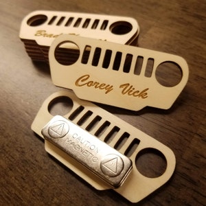 Engraved Wood Name Badges with Magnetic or Pin fasteners image 4