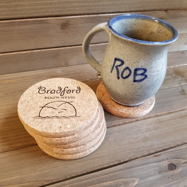 Cork Coasters Personalized Set of 4 Etsy