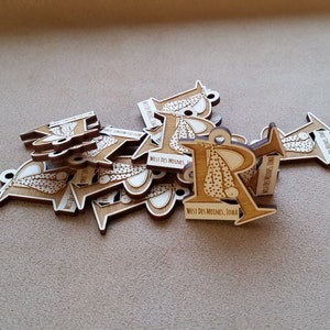100 wood engraved hang tags custom cut any shape. image 4