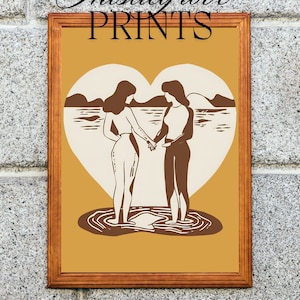 Retro Inspired Eclectic Painting - Digital Print 18x24inches - Summer Love - LGBTQ