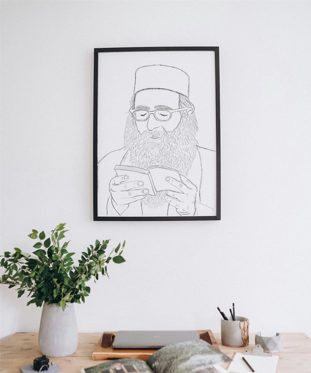 Writing Rabbi Drawing Rabbi Yosef Pinto Line Art- רבי יאשיהו יוסף פינטו, Jewish Art, Judaica ...