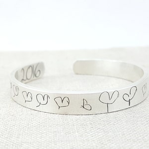 Custom Handwriting - Personalized Bracelet - Mother's Day Gift -  Jewelry - Kids Art Jewelry - Personalized Memorial Jewelry - Mom Gift