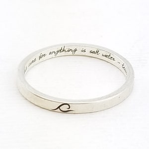 Simple Wave Ring · Personalized Stacking Ring · Summer Jewelry · Ocean Ring · The cure for anything is salt water