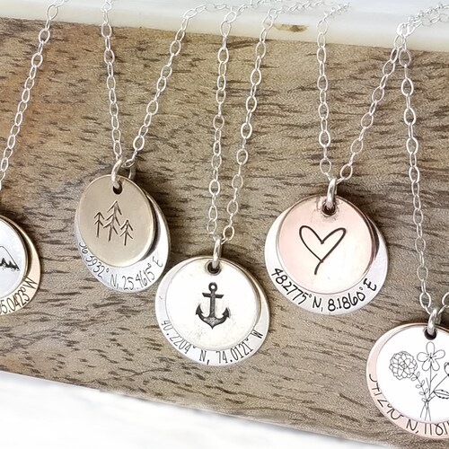 Personalized Necklace Gifts Custom Coordinates Necklace Etsy