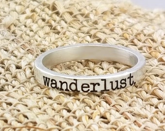 wanderlust Ring · Silver Ring · Travel Jewelry · Custom Jewelry · Inspiration Ring · Sterling Silver Jewelry · Inspirational