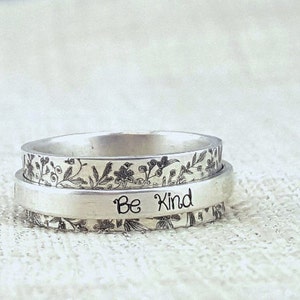 Personalized Ring -  Inspiration -  Spinner Ring  -  Silver Jewelry - Personalized Graduation Gift - Custom Ring - Worry Ring - Stay Humble