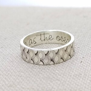 Inspiration Ring -  Outdoor Jewelry Gift - Mermaid Ring - Band - Inspirational Jewelry  - Ocean Jewelry - Silver Ring - As Free As The Ocean