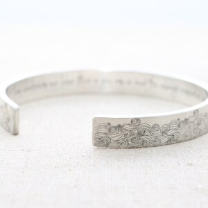 Inspirational Bracelet - Silver Cuff Bracelet - E.E. Cummings Cuff Bracelet - Sea Quote - Summer Outdoors