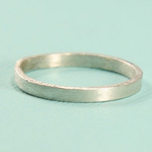 Silver Band -  Silver Ring - Thin Brushed Sterling Silver Ring - Stacking Ring