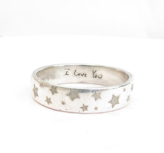 Custom Handwriting Jewelry Patterned Wedding Ring Posey Ring