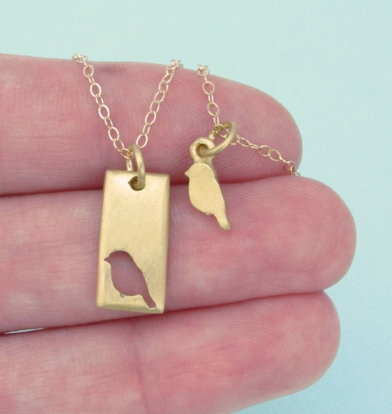 Gold Bird Necklace Set little Bird 