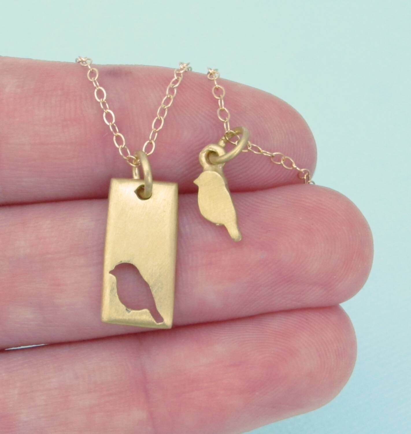 Gold Bird Necklace Set little Bird 