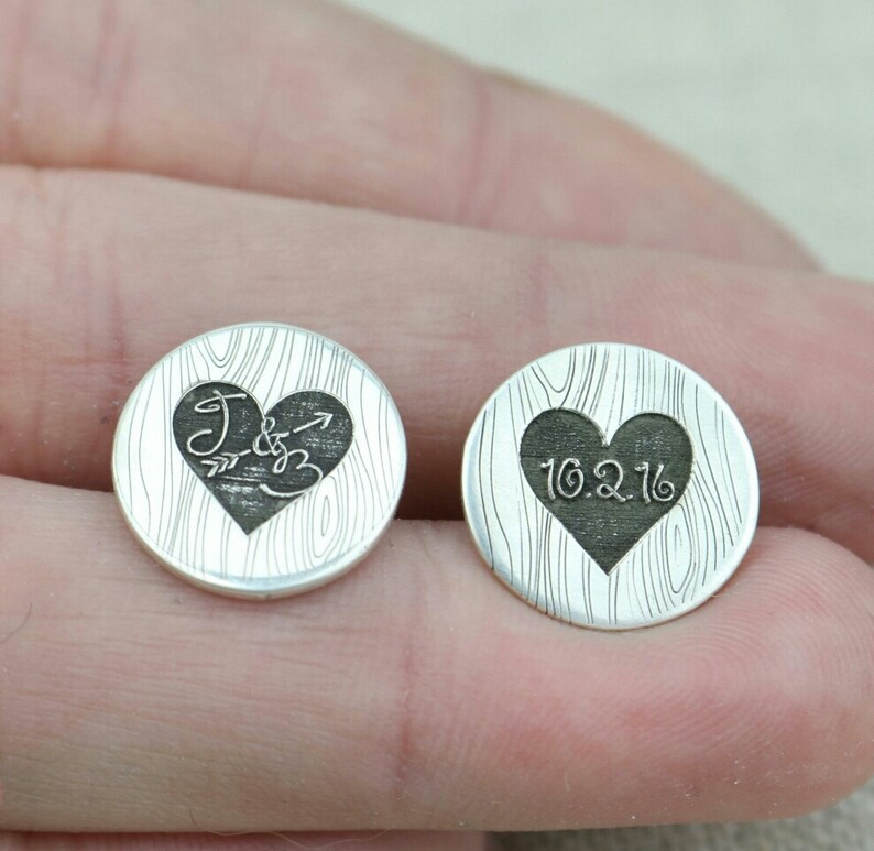 Personalized Cuff Links Silver Cuff link Groom Gift Etsy