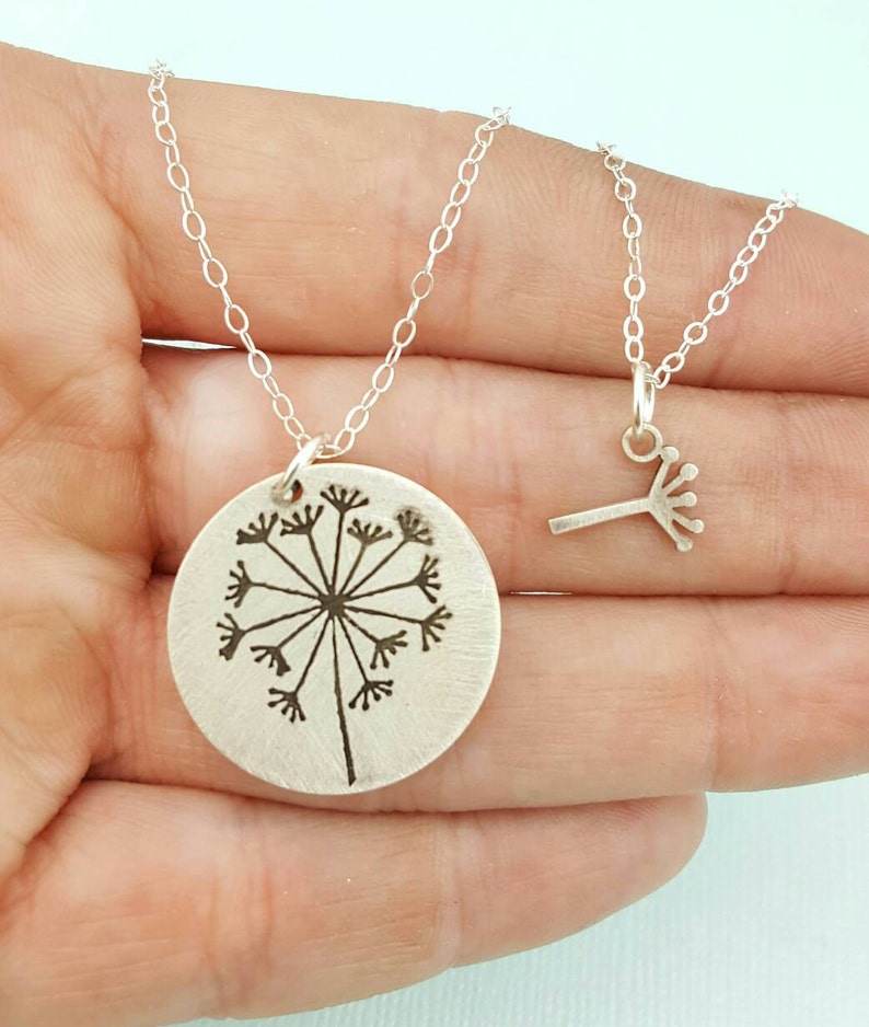 Mothers Day Gift Jewelry - Mommy and Me - Mother Daughter Set - Dandelion Necklace - Gift - Best Friends Necklace 