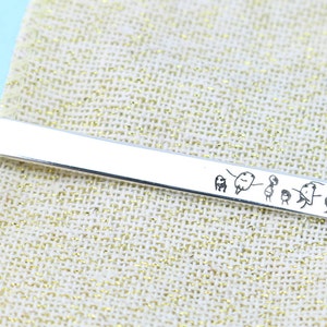 Personalized Father's Day Gift Mens Personalized Tie Clip Mens Child's Drawing Father's Day Gift Actual Handwriting Tie Bar image 1