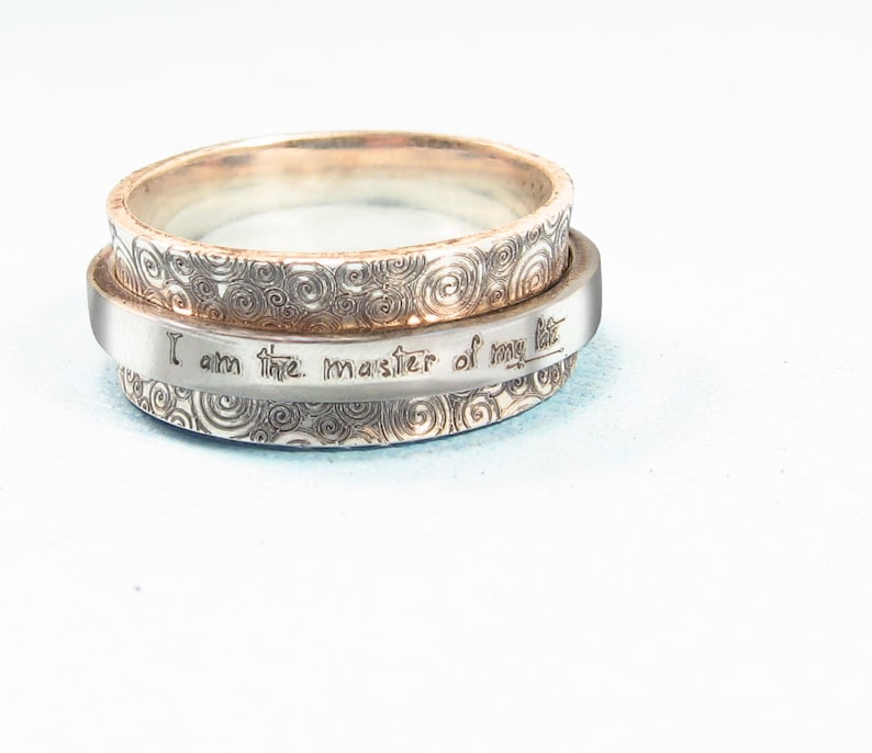Personalized Ring -  Fidget Ring Spinner Ring  -  Engraved Jewelry - Personalized Graduation Gift - Custom Ring - Worry Ring  -Jewelry 