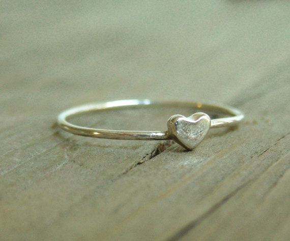 Silver Heart Ring | Etsy
