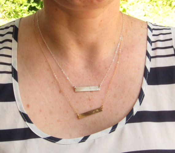 Personalized Bar Necklace Birth Flower 