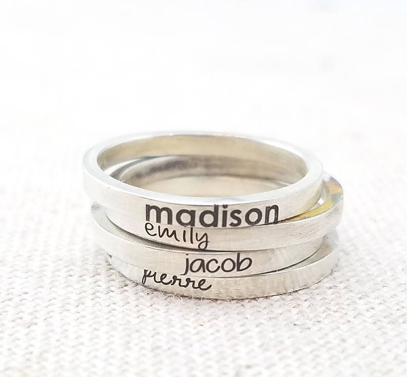 Mother's Day Gift -Personalized Rings - Jewelry - Custom Name - Gift - Personalized Name Ring - Stacking Ring -  Engraved Ring - Silver Ring 