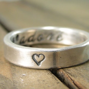 Silver Ring - Recycled Silver J'Adore Secret Message Ring -  I love you Ring