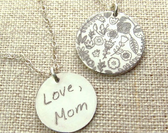 Mothers Day Gift - Custom Handwriting Jewelry - Personalized Gift - Personalized - Handwriting Necklace - Gift - Jewelry - Memorial Jewelry