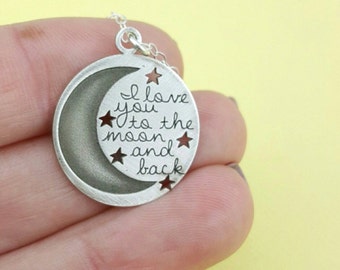 Star Jewelry - I love You to the Moon and Back Necklace - Mom Gift - Mother Daughter Necklace - Wife Gift - Stars Necklace -Celestial Gift