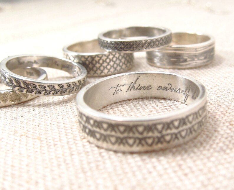 Jewelry - Personalized Ring  - Custom Name Jewelry - Patterned Secret Message Ring -  Posey Ring  - Engraved Ring 