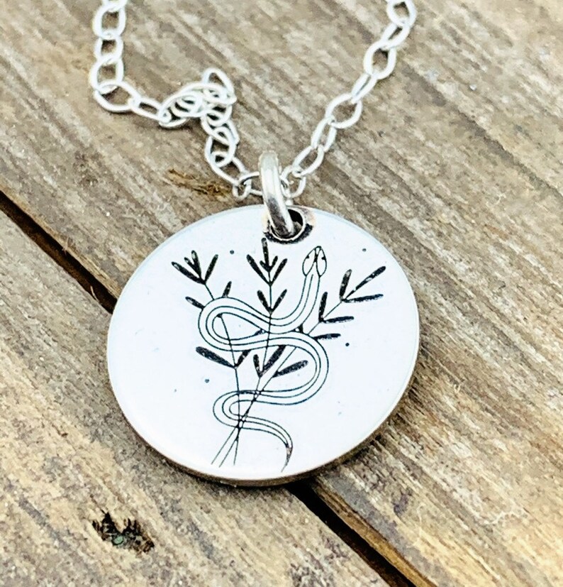 Personalized Inspiration Jewelry Necklace \u00b7 Snake Jewelry \u00b7 Healing Necklace \u00b7 Inspirational \u00b7 Nature Necklace \u00b7 Meaningful Jewelry
