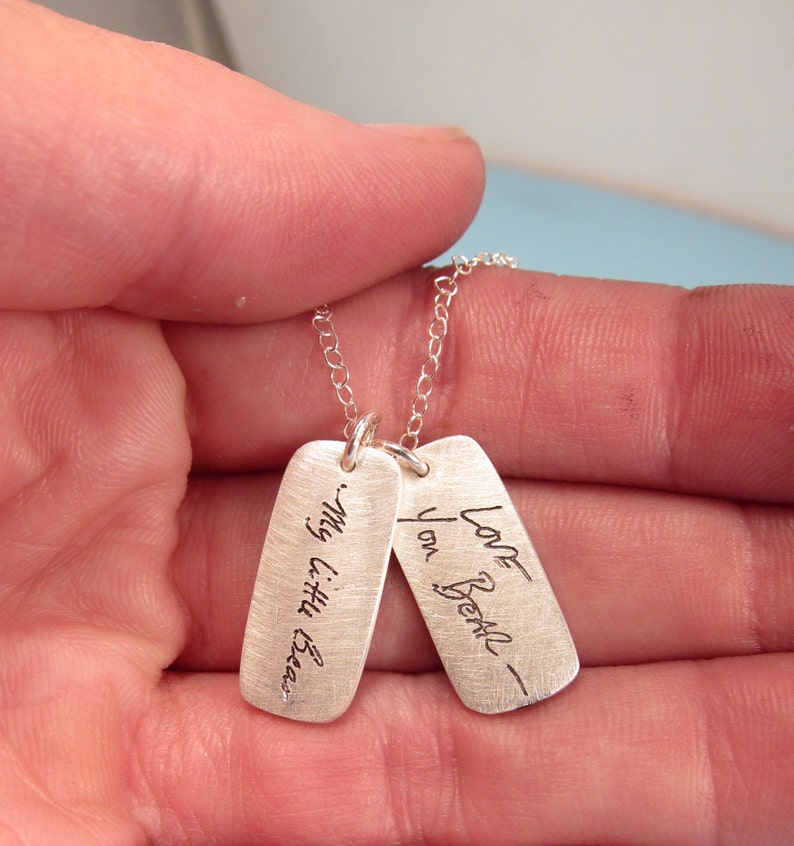 Handwriting Jewelry Personalized Necklace Memorial Etsy