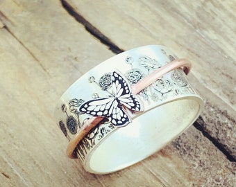 Butterfly 2024 engraved ring
