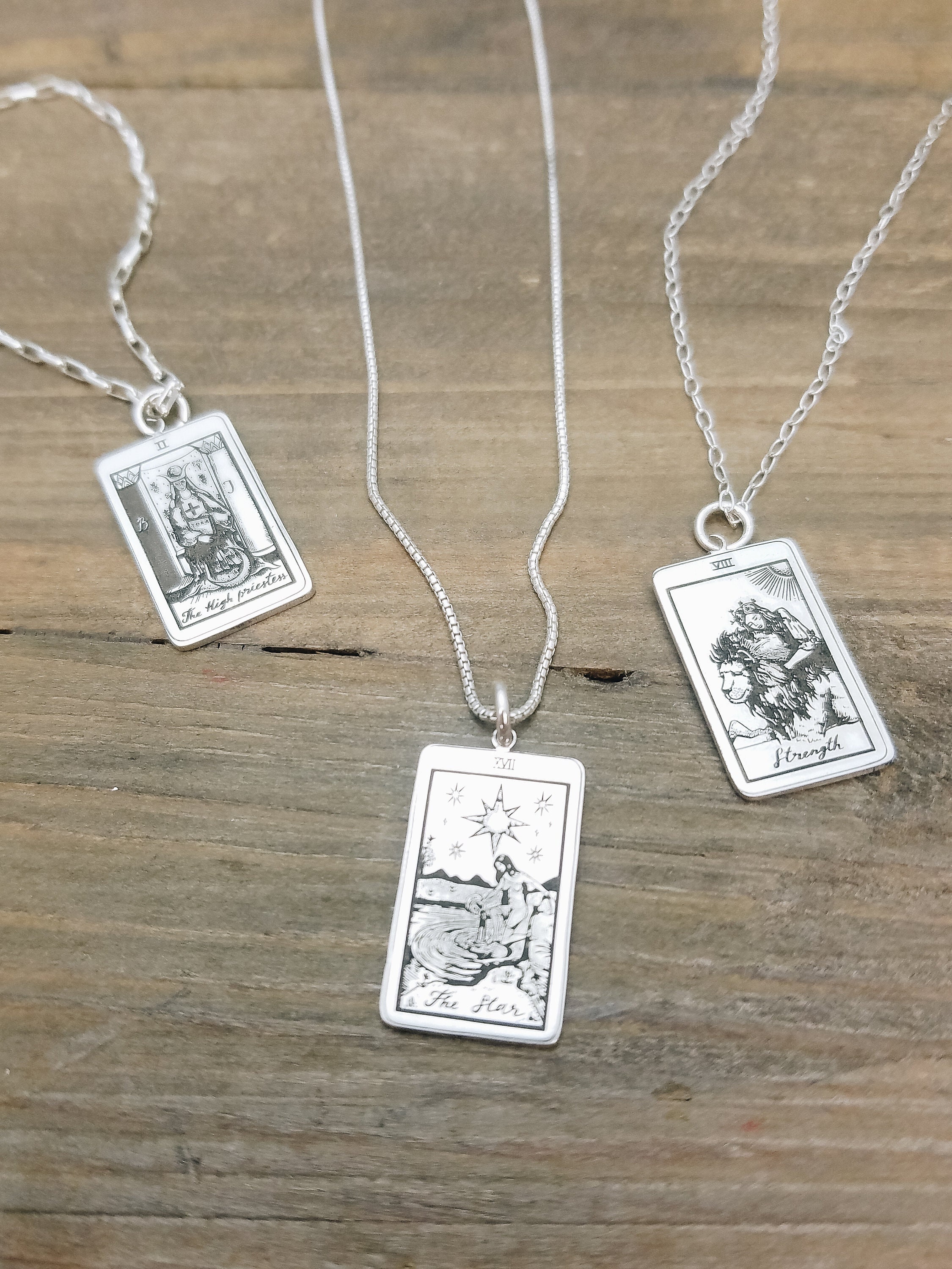 Zircon Tarot Cards Pendant Necklace For Women Mystery Card Amulet Magic  Talisman